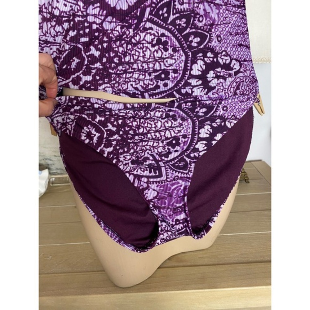 Mossimo Purple Paisley Floral Tankini Bottom Size L
